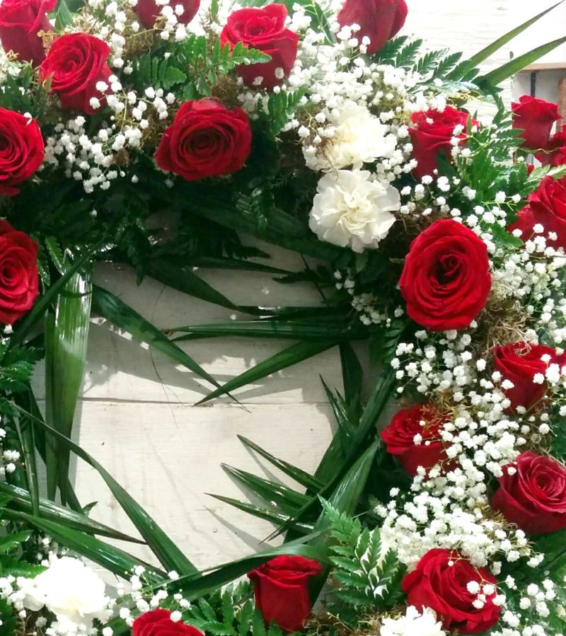 Couronne rose rouge