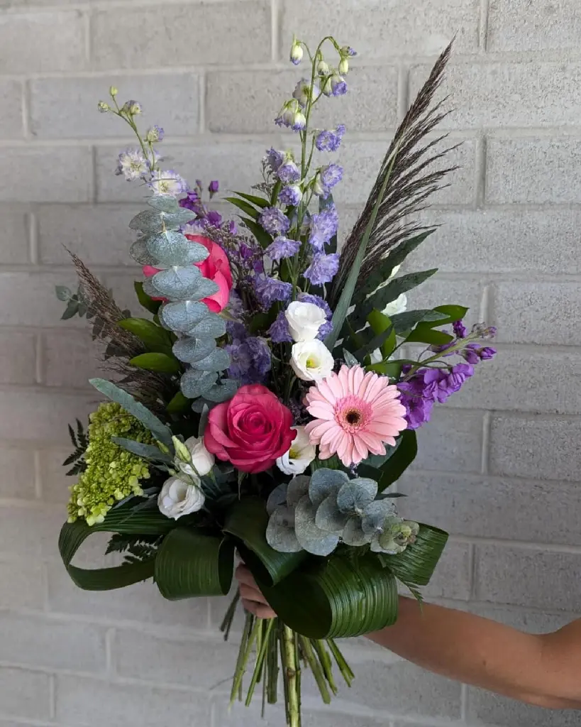 bouquet champetre, delphinium, fleurs,.webp