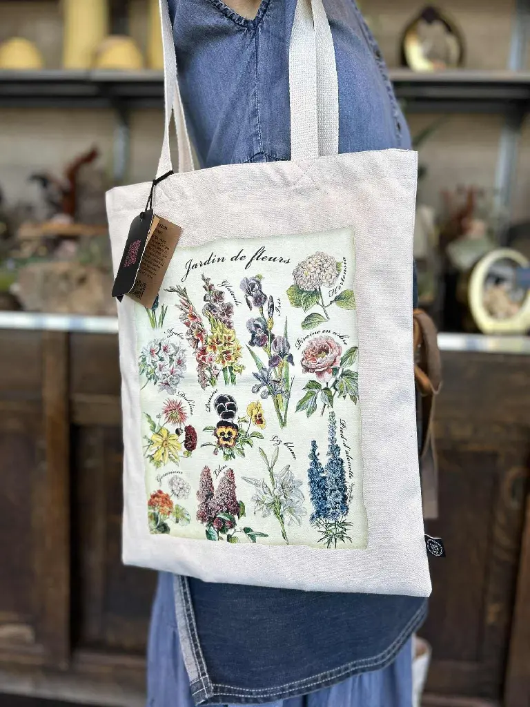 Sac fourre-tout Jardin de fleurs de Sac en Vrac, entreprise québécoise de Montréal.webp